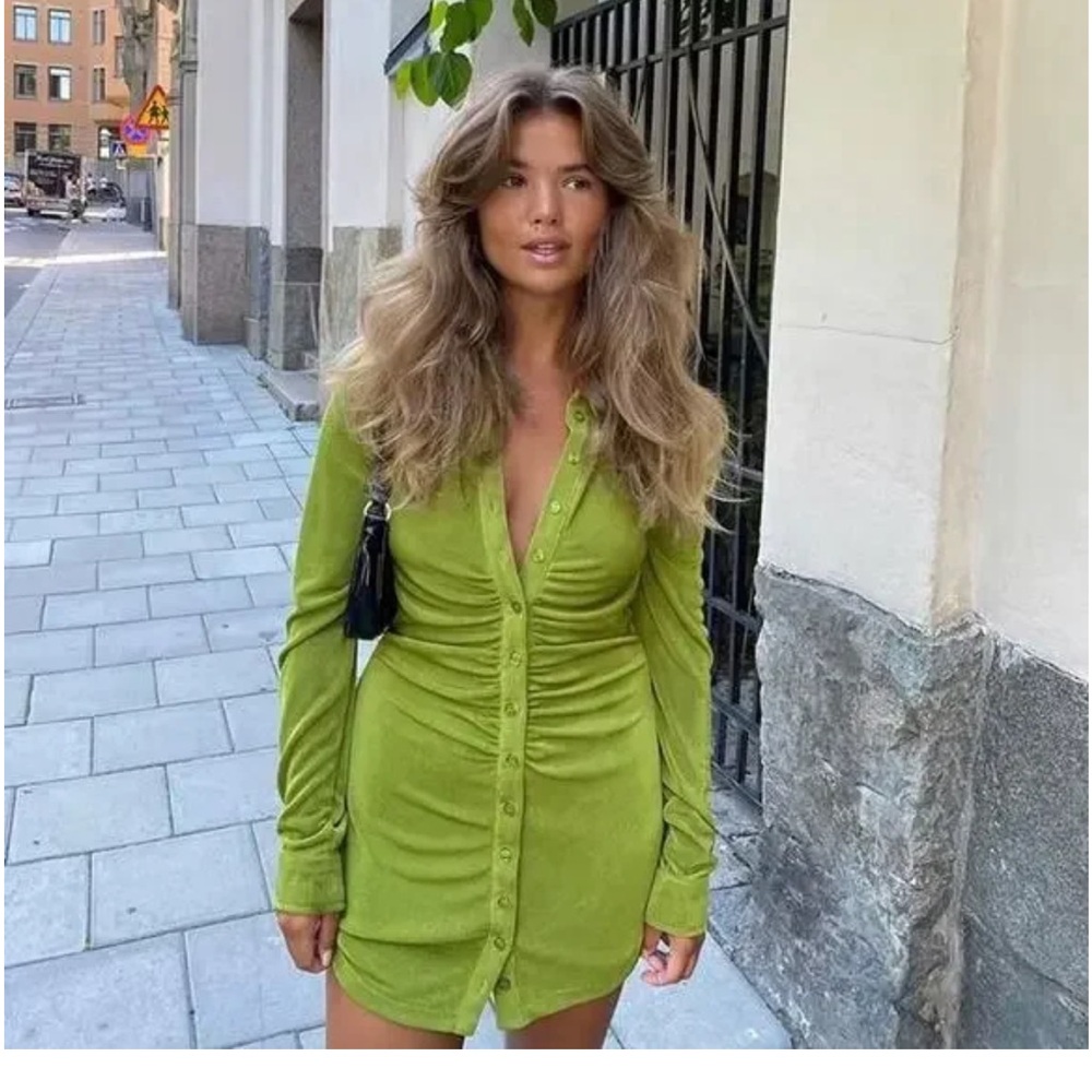 With Jean Andy Dress in Forest green